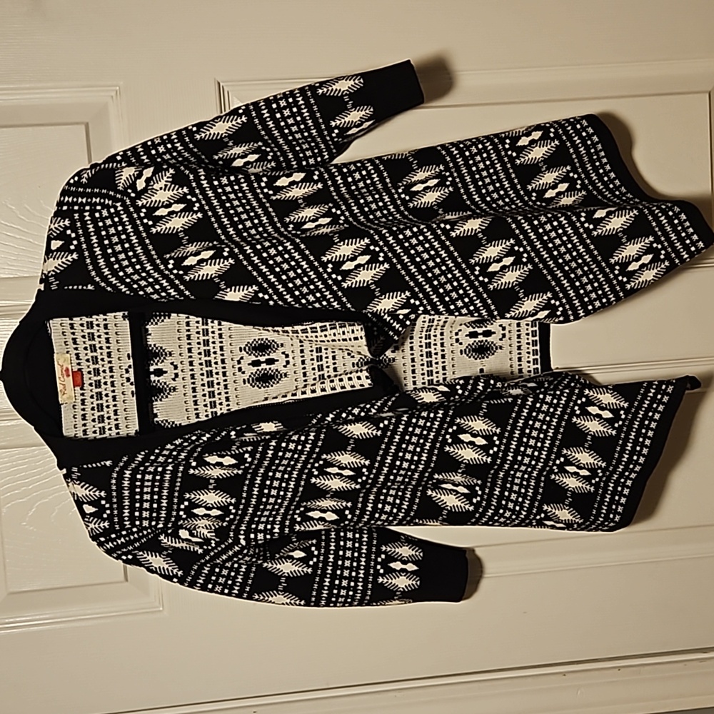 Red Camel Cascading Front Sweater